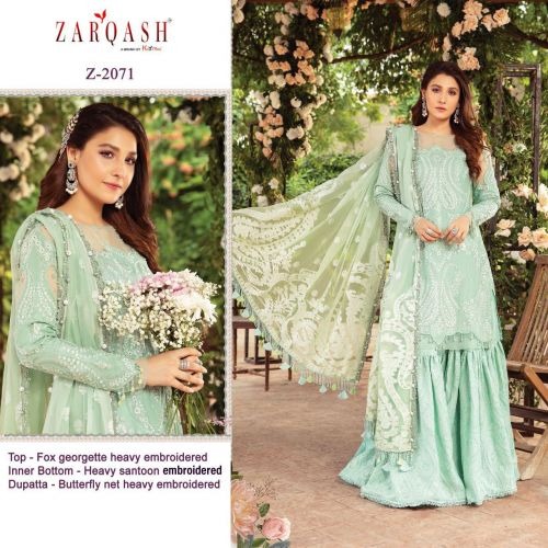 Zarqash Sateen Maria B Georgette Wear Pakistani Salwar Kameez